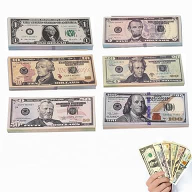 120 STK Prop Money, Fake Geld, Spielgeld Kinder, 10€, 20€, 50€, 100€, 200€ und 500€ Dollar Scheine,Falschgeld Scheine für sfeiern Film-Requisiten-Münzen Spielzeuggeld für Party Einen Falschen Spielen