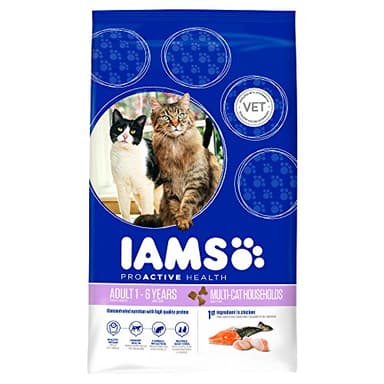 IAMS Multi-Cat Trockenfutter (für Haushalte mit mehreren erwachsenen oder älteren Katzen, mit Huhn als Hauptzutat, enthält viel hochwertiges tierisches Protein), 15 kg