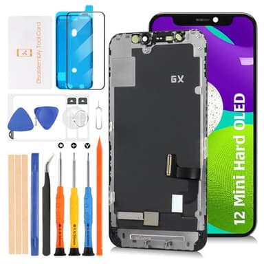 Olivechard Hard OLED Ersatz-LCD-Bildschirm für iPhone 12 Mini, 13,7 cm (5,4 Zoll), harter OLED, kein LCD-LCD-Display, Touch-Digitalisierer, Bildschirmmontage A2399, A2176, A2398, A2400, A2399, mit