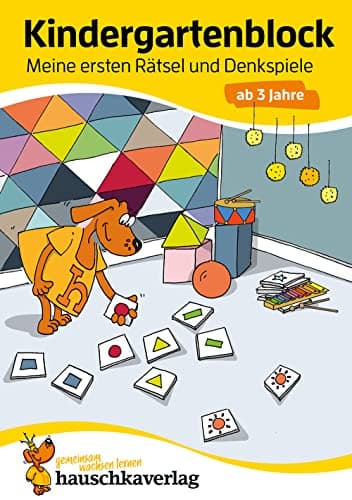 Kindergartenblock ab 3 Jahre - Meine ersten Rätsel und Denkspiele: Bunter Rätselblock ab 3 Jahre, Beschäftigung für Kinder (Übungshefte & -blöcke für Kindergarten, Vorschule und Einschulung, Band 616)