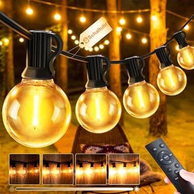 LED Lichterkette Außen Glühbirnen - 20M 65FT Outdoor String Lights Strom Wetterfest G40 Glühbirne Dimmbare Aussen Warmweiß Garten Terrasse Balkon Hochzeiten Party