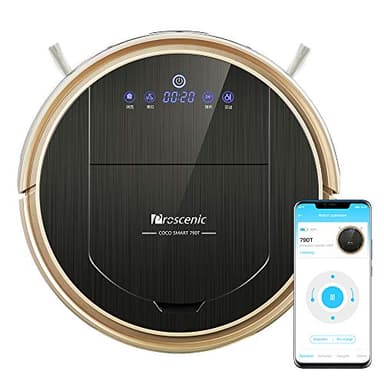 Proscenic 790T WLAN Staubsauger Roboter (2 in 1: Saugroboter & Wischroboter), Selbstaufladung, visuelle Karte, Alexa-Sprachsteuerung, Hohe Saugkraft für Tierhaare und Allergene, Hartböden und Teppiche
