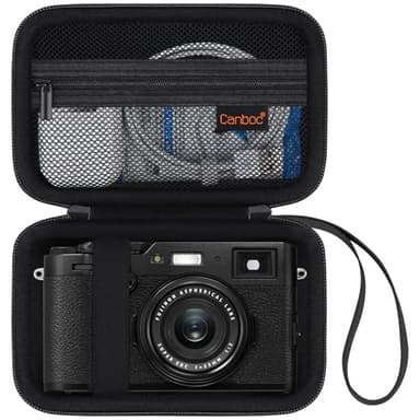 Canboc Tragetasche für Fujifilm X100V/X100VI/X100F/X100S Digitalkamera, Reißverschluss Mesh Tasche fit USB Kabel, Schwarz (nur Fall)