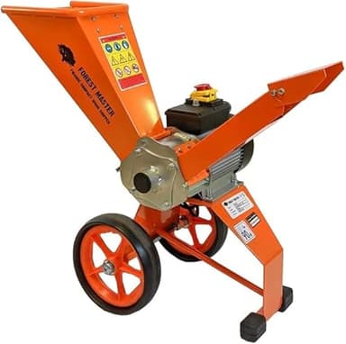 FM4DDE-EU-ADJ 4 PS Elektrischer Holzschredder mit verstellbarem Trichter - Zerkleinert Äste bis zu 50 mm (2 Zoll) Durchmesser (Holzhäcksler mit Ersatzklingen)