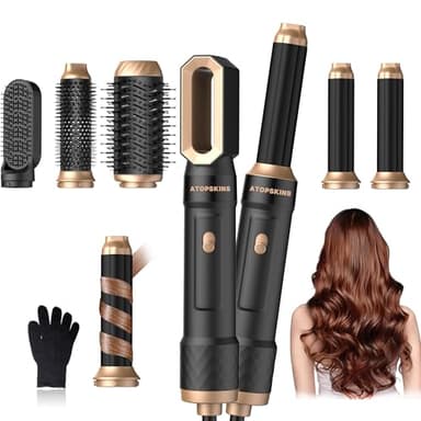 Haartrockner Hair Styler set 6 in 1 mit Föhn, Luftstrom Rundbürsten Föhnbürste, Auto Lockenstab, Glättbürste, ohne thermische Schäden,All in One Airstyler, für Haar Volumen,Trocknen,Glätten,Curling