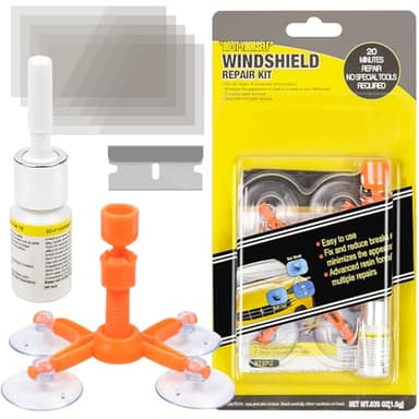 DISTANCEE Steinschlag Reparaturset Windschutzscheibe, Universelles Windschutzscheibe Reparaturset, Auto Glas Reparatur Set Zur Reparatur Langer Rissen, Löchern, Rissen,Spinnennetzen und Sternförmigen