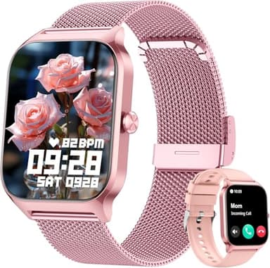 KALINCO Smartwatch Herren Damen, Blutdruckuhr mit Bluetooth-Telefonie, AI Fitness Tracker mit Herzfrequenz SpO2 Stress, 100+ Sportmodi Fitnessuhr,Weltuhr, Schlafanalyse, Geschenkideen für iOS Android