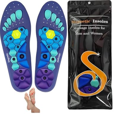 Magnetische Massage Einlegesohlen Magnetische Einlegesohlen Zum Abnehmen Einlagen Zum Abnehmen Original Akupressur Einlegesohlen Herren Damen Plantarfasziitis Reflexologie Weihnachts （L）