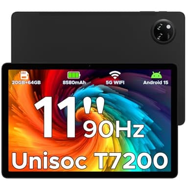 DOOGEE Tab A9+ Android 15 Tablet 11 Zoll, Unisoc T7200 Octa-Core 8580mAh Gaming Tablet Android 20GB RAM+64GB ROM(TF 2TB), WiFi5 Tablets PC, 90Hz-1080P, WidevineL1/Face ID/OTG/GPS/Dual Speaker