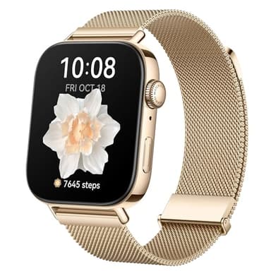 HUAWEI Watch FIT 3, 1,82-Zoll-AMOLED-Display, Bluetooth-Anrufe, bis zu 10 Tage Akku, kompatibel mit iOS und Android, Gesundheits- und Fitnessmanagement, GPS, +6 Monate erweiterte Garantie, Gold