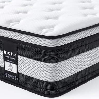 Inofia Matratze H3/H4 180×200 28cm 7-Zonen Federkernmatratze,KühlNest Taschenfederkernmatratze,Öko-Tex Zertifizierter Tonnentaschenfederkernmatratze-100 Nächte Probeschlafen