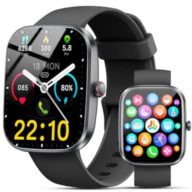 Smartwatch Herren Damen mit Telefonfunktion, 1.91" Fitnessuhr Damen, 100+Sportmodi IP68 Wasserdicht Sportuhr, Smart Watch mit Schrittzähler, Herzfrequenz, SpO2, Schlafmonitor, Uhren für iOS Android