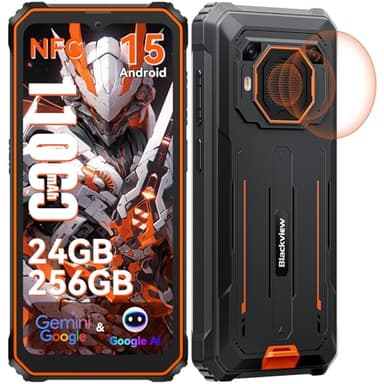 Blackview BV6200 Plus Outdoor Handy 11000mAh 24GB+256GB/2TB, Android 15 Outdoor Smartphone Ohne Vertrag, 98DB Lautsprecher, 6.56" 90Hz, IP69K Wasserdicht,Baustellenhandy, 16MP+13MP/Dual 4G/OTG/GPS/NFC