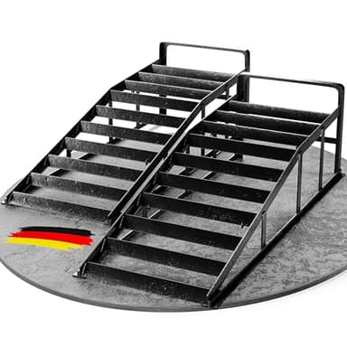 WERKTHOR Auffahrrampe PKW Metall - [2er Set] Auffahrrampen für maximalen Halt [<3t] - Hochbelastbare Rampe Auto für jeden Untergrund - Auto Rampen 2 Stück