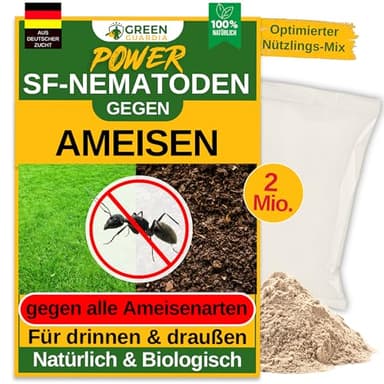 GREEN GUARDIA Super SF-Nematoden gegen Ameisen – 2 Mio. für 4m² - Biologisches Mittel zur effektiven Ameisen Bekämpfung – Umweltfreundlich, chemiefrei, einfache Anwendung