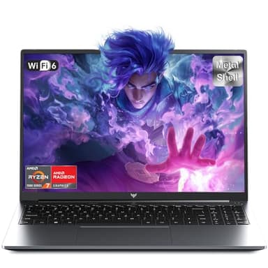 Tivique Gaming Laptop,Ryzen 7 7735HS,Bis zu 4,8 GHz,16GB Ram DDR5 4800MHz 512GB SSD,16 Zoll FHD Display Laptop,Gaming Notebook mit beleuchteter Tastatur,WiFi-6,Metal Housing