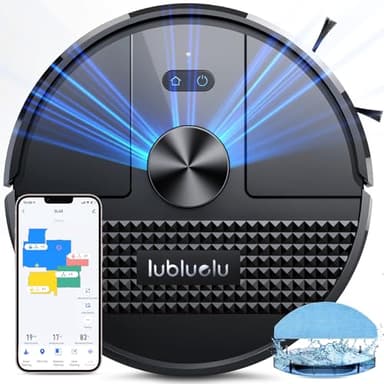 Lubluelu Saugroboter mit Wischfunktion 3-1, 4500Pa Staubsauger Roboter mit Lasernavigation, 54 dB Roboterstaubsauger mit Anti-Siphon-Technologie, 150 Min Laufzeit, APP Steuerung, 24 No-Go Zonen (SL68)