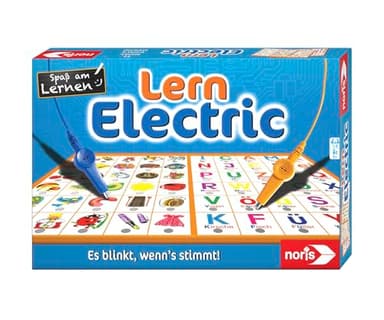 Noris Lern-Electric Lernspiel ab 6 Jahren – klassisches Zuordnungsspiel mit Lichtsignal – blinkt bei richtiger Antwort – Wissensspiel für Kinder – pädagogisches Lernspiel Jungen Mädchen Schule