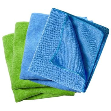 4 Stück Bambus Baumwolltücher, 30x38cm Bambus Tücher, Saugfähige Reinigungstücher, Microfaser Putztuch, Wiederverwendbare Putztücher für Hochglanzoberflächen, zum Reinigen und Abstauben