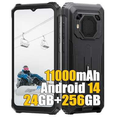 Blackview BV6200 Plus Outdoor Handy ohne Vertrag 2025, 24GB+256GB/2TB Outdoor Smartphone Android 14, 6.56" Bildschirm, 98db 3W Lautsprecher, 11000mAh, IP68 Wasserdicht Baustellenhandy, Dual 4G,Schwarz