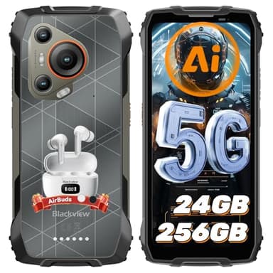 Blackview BL7000 AI 5G Outdoor Handy Android 15-24GB+256GB/2TB MTK Dimensity 6300, 120HZ 2.4K FHD+ 6.78", 50MP+32MP, Nachtsicht 20MP, Outdoor Smartphone Ohne Vertrag, Face ID/GPS/NFC/OTG
