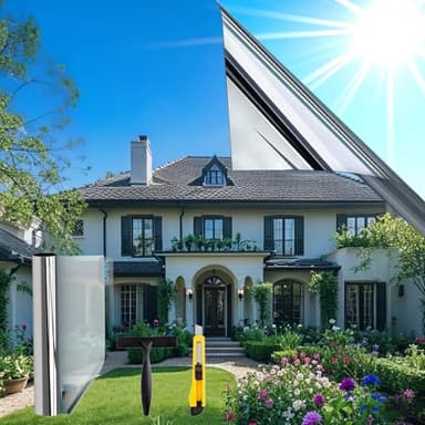 Gutsurge Hitzeschutzfolie Fenster 44.5x200cm Sonnenschutzfolie Fenster innen oder außen Fensterfolie Sonnenschutz UV Folie Fenster Hitzeschutz Spiegelfolie Fenster Sichtschutz Rückstandslose Silber