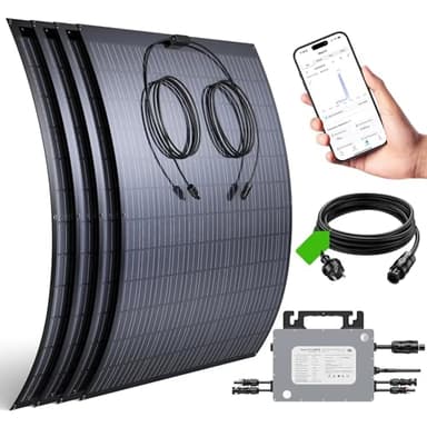 960W Balkonkraftwerk - 800W komplett Steckdose wechselrichter mit 4X 240W Flexible Solarmodule - Solaranlage Komplettset mit 5m Kabel - 960W Flexibles Solarpanel mit 3 m MC-4 Kabel