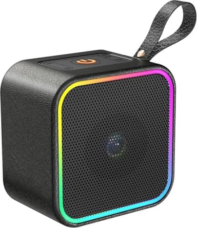 Bluetooth Lautsprecher, Tragbarer Bluetooth 5.3 Musikbox mit Licht, Dualen Bass-Treibern, 10 Akku, IPX6 Wasserdicht Box, Freisprechen, TWS Paarung, Geeignet für Outdoor, Reisen, Strand, Schwarz