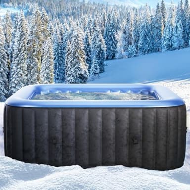BRAST Whirlpool aufblasbar MSpa | 4-8 Personen | viele Modelle rund und eckig | Ø 125-224cm | In-Outdoor Pool | bis zu 144 Massagedüsen | inkl. Aufblasfunktion Abdeckung Timer Heizung | Tekapo4