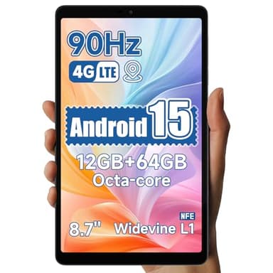ALLDOCUBE iPlay 60 mini Tablet (8,7 Zoll, Android 15) – 90Hz Display, 4G LTE & GPS, Widevine L1 NFE, 12GB RAM + 64GB (erweiterbar auf 512GB), Octa-Core T606, Dual-Lautsprecher, leicht