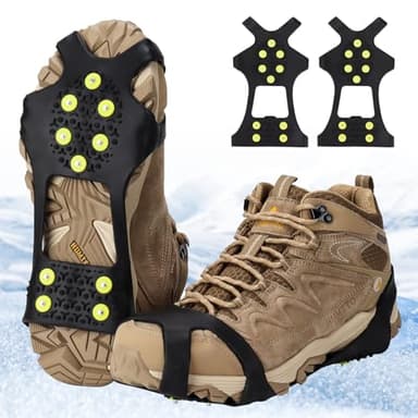 PBWZF Spikes für Schuhe Winter, Schuhspikes Schnee und EIS Anti Rutsch, Spikes Schuhe Schuhkrallen mit 10 Zähne, Schuh Spikes Grödel Steigeisen Klampen Eisspikes für Damen und Herren XL