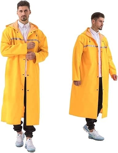 Pahajim Wasserdicht Regenponcho für Erwachsene Lang Regenmantel Damen Regenjacke Herren Atmungsaktiv Regencape mit Reißverschluss und Reflektierend Wiederverwendbar Rain Poncho für Outdoor