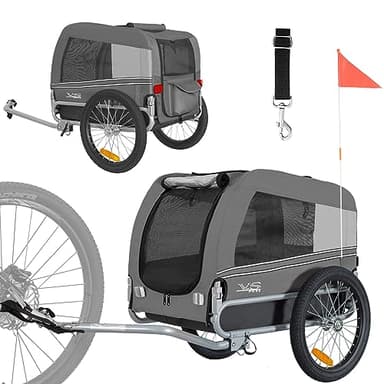 Tiggo VS Pets M Hundeanhänger Fahrradanhänger für Hunde Hundefahrradanhänger 80201 (Grau)