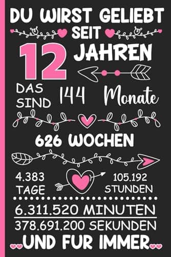 Geschenk Mädchen 12 jahre: Notizbuch A5 für Mädchen - Geschenkideen für 12 Jahre, Geburtstagsgeschenk, Jahrestag, und Geschenke für 12 Jährige - Perfekt für Geburtstag oder Jahrestag