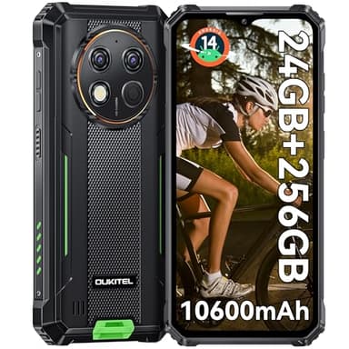 OUKITEL G1 Outdoor Handy Android 14-10600mAh 24GB+256GB Outdoor Smartphone Ohne Vertrag 6,52 Zoll 48MP+5MP Kamera baustellenhandy Dual SIM IP68/NFC/OTG/GPS/Face ID