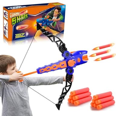 Toyzey Spielzeug für Jungen 4 5 6 7 8 Jahre, Pfeil Und Bogen Kinder Outdoor Kinderspielzeug 3-6 Jahre Geschenk Junge 3-7 Jahre Hai Kinderspielzeug Jungen Spielzeug Bogenschießen Geschenk