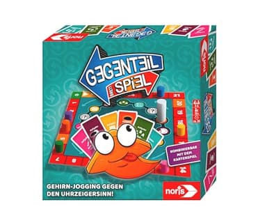 Noris 606062080 - Gegenteil Spiel (Brettspiel ab 10 Jahre) - kombinierbar mit dem Kartenspiel - verrücktes Konzentrationsspiel für Kinder und Erwachsene für 3-6 Spieler