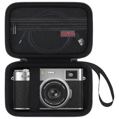 Elonbo Tasche für die Fujifilm X100V/X100VI/X100F/X100S Digitalkamera, kompakte Digitalkamera-Reisespeicher Tasche, zusätzlicher Netzfach passt Ladekabel, Akku, SD-Karte und Zubehör, Schwarz