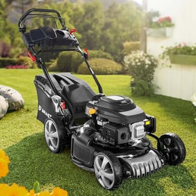 BRAST Benzin Rasenmäher mit Antrieb | 5,2kW(7PS) | Elektrostart | 48cm Schnittbreite | viele Modelle | TÜV | 4 Takt OHV Motor | 30-80mm Schnitthöhe | 60L Fangkorb | Stahlgehäuse | 19224 ESTART