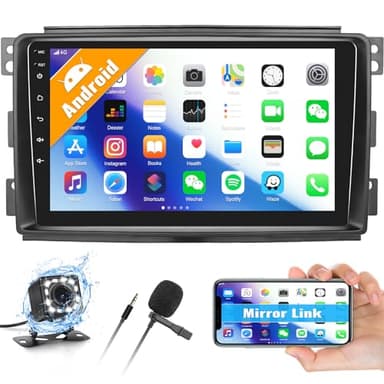 CAMECHO Android 13 Autoradio mit Navi für Mercedes-Benz Smart Fortwo 2005-2010,9 Zoll Bildschirm Doppel Din Autoradio mit Bluetooth RDS/FM MirrorLink und USB+Rückfahrkamera