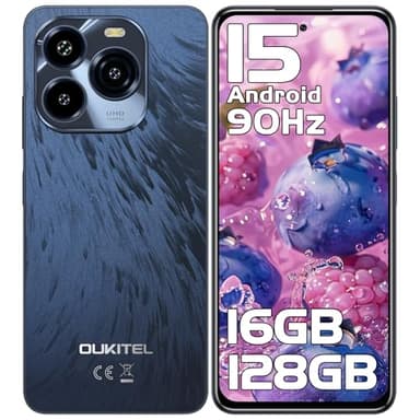 OUKITEL C65 Android 15 Smartphone Ohne Vertrag, 16GB+128GB/1TB Handy Ohne Vertrag, 6.7" HD+ 90Hz Handy Günstig, 50MP+8MP, 5150mAh Simlockfreie Handys, Dual SIM 3 Steckplatz/Fingerabdruck/3.5mm Jack