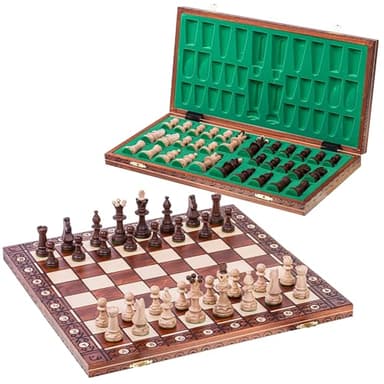 Square - Schach Schachspiel Senator - Schachfiguren & Schachbrett aus Holz 41 x 41 cm