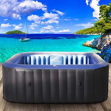 Whirlpool aufblasbar BRAST MSpa Tekapo für 4 Personen 158x158cm In-Outdoor Pool 108 Massagedüsen Energiespar-Timer Heizung Aufblasfunktion per Knopfdruck Bubble Spa Wellness Massage