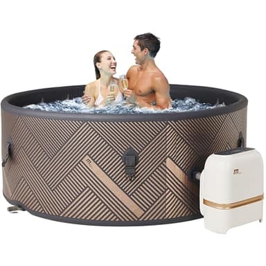 Miweba MSpa Whirlpool Outdoor | Frame Mono 6 Personen Pool - Aufstellpool mit smarter App Steuerung - UVC+ Wasserreinigung - Spa ⌀ 173.0 cm - Hot Tub - Aufblasbarer Whirlpool - Swimmingpool aufblasbar