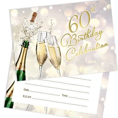 Olivia Samuel Einladungskarten zum 60. Geburtstag, champagnerfarben, 20 Stück