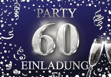 Edition Colibri Einladungskarten Geburtstag, 10 Stück, Format A6, Karten-Set, Einladung zum Beschriften, Party (Dunkelblau silber, 60)