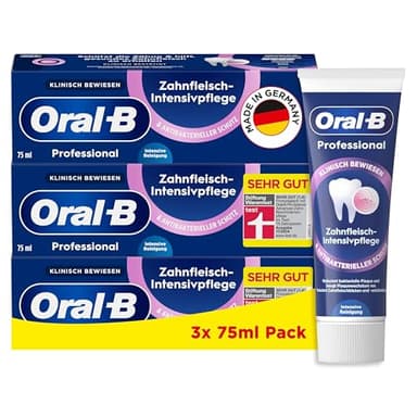 Oral-B Professional Zahnfleisch-Intensivpflege & Antibakterieller Schutz Intensive Reinigung Zahncreme/Zahnpasta, 3x75 ml