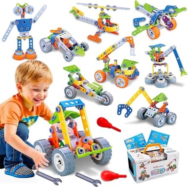 Konstruktionsspielzeug ab 3 4 5 6 7 8 für Jungen Mädchen, Kinder Spielzeug ab 3 4 5 6 7 10 Jahre Junge, STEM Bauspielzeug Baukasten Bauen Kinder, GeburtstagsGeschenk Geschenk Junge 3-12 Jahre (7748)