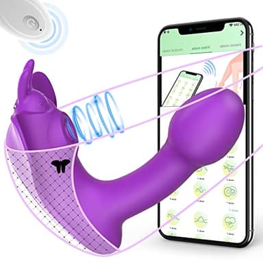 Butterflies Vibrator mit APP & Fernbedienung - ORSLUM Bonnie, Vibrator Ferngesteuert mit Klappe & Vibrationsbewegung, Klitoris Stimulator für Sie, Leise & Unterwegs, Sex Spielzeug für die Frau