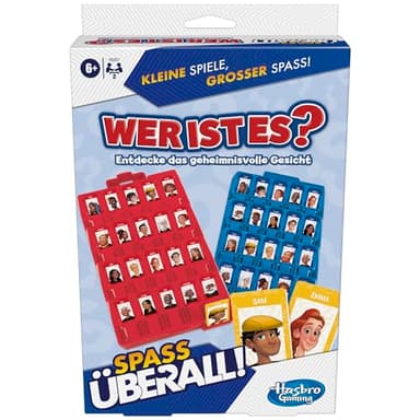 Wer ist es?, Ratespiel für 2 Spieler, kompaktes, klassisches Spiel, deutsche Version für Erwachsene und Kinder ab 6 Jahren, originelles Geschenk und Reisespiel für unterwegs